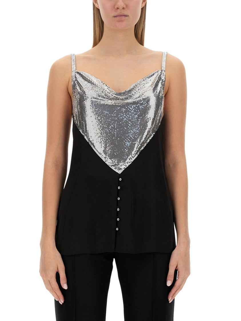 Slim-Fit Top With Metallic Inserts