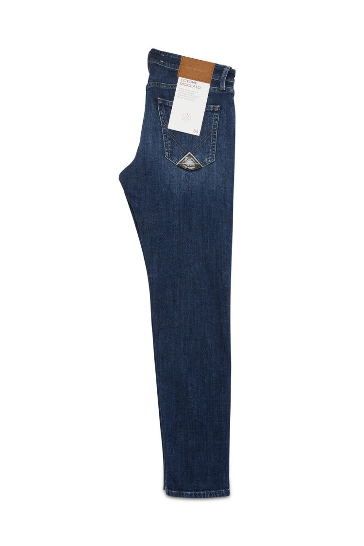 Slim Fit Rinse-Wash Denim Jeans With Medium Waistband