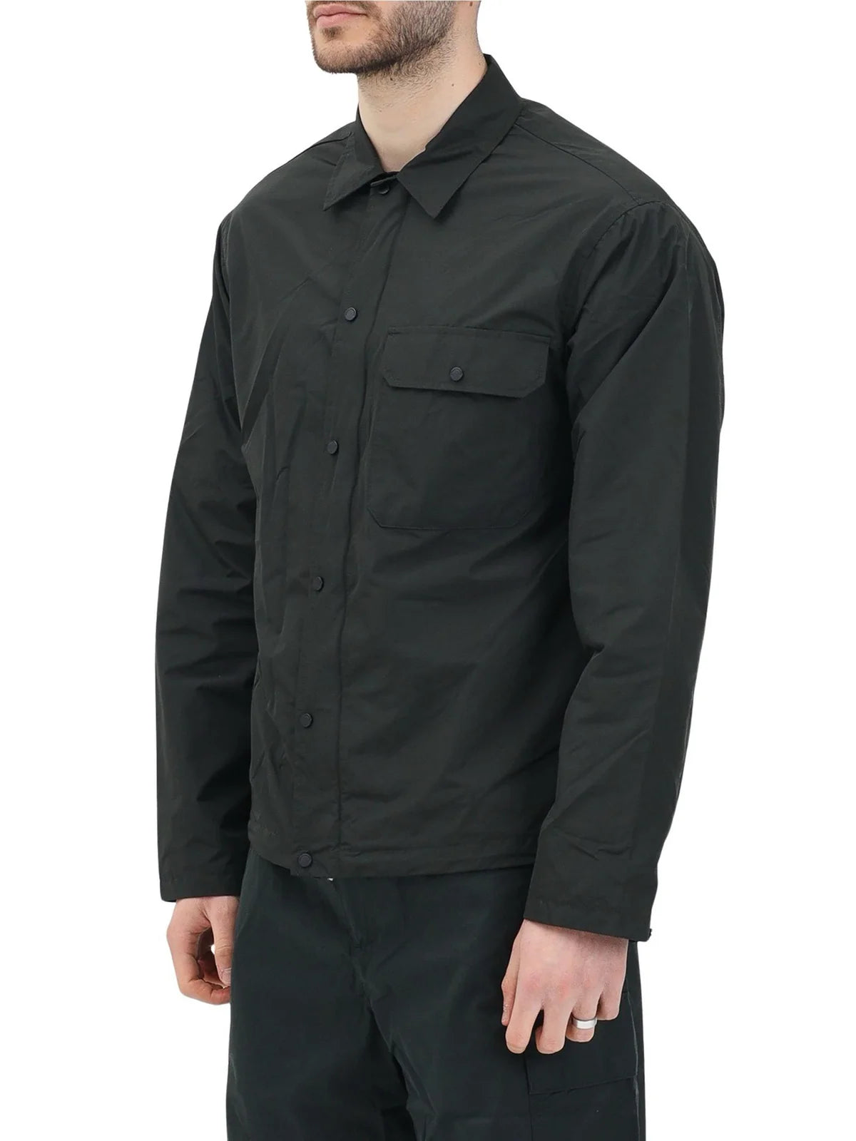 Green Polyester Men Windbreaker Shirt