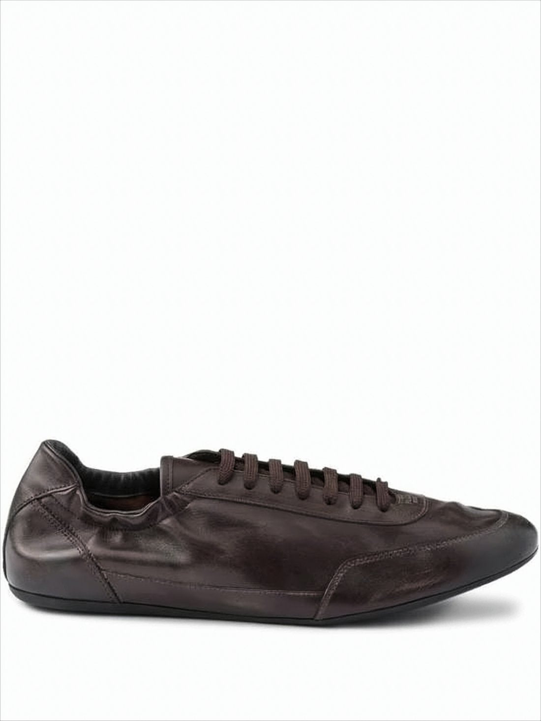 Brown Calf Leather Sneakers with Minimalist Design