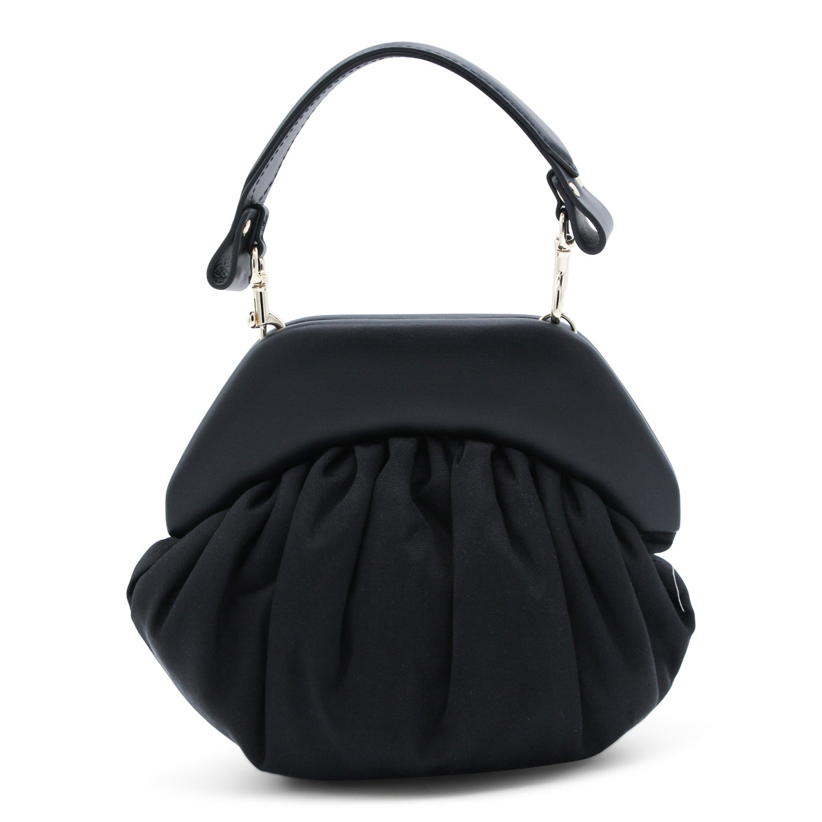Black Structured Top Handle Bag