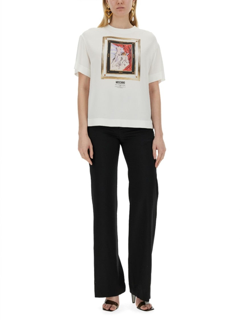 Artistic Print Satin T-Shirt