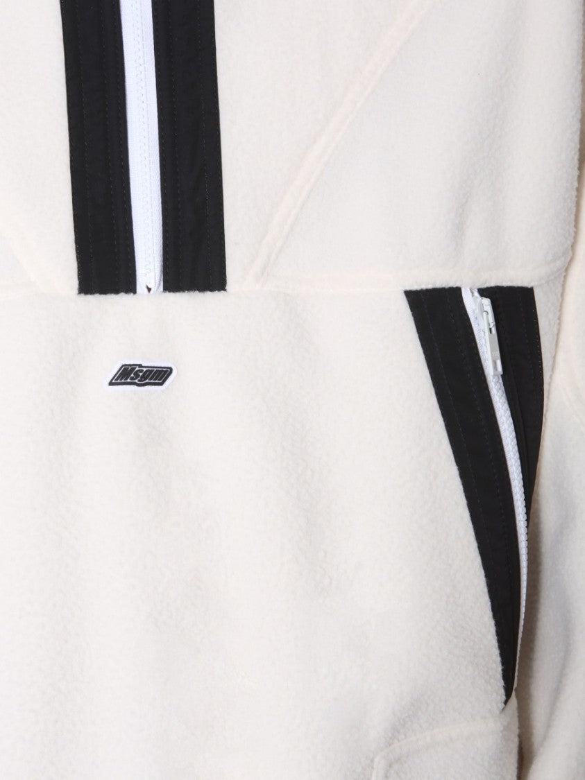 High-Collar Oversized Sweatshirt With Graphic Design