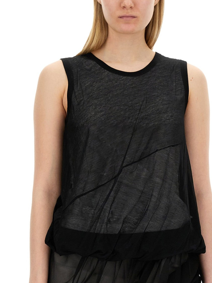 Layered Black Jersey Tank Top