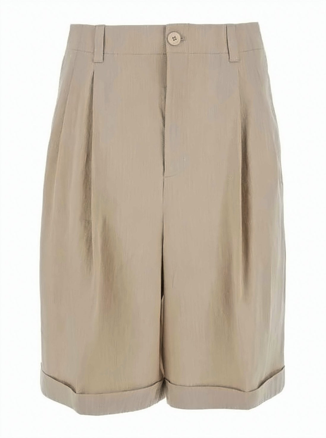 Tailored High-Waist Bermuda Shorts with Pleated Front