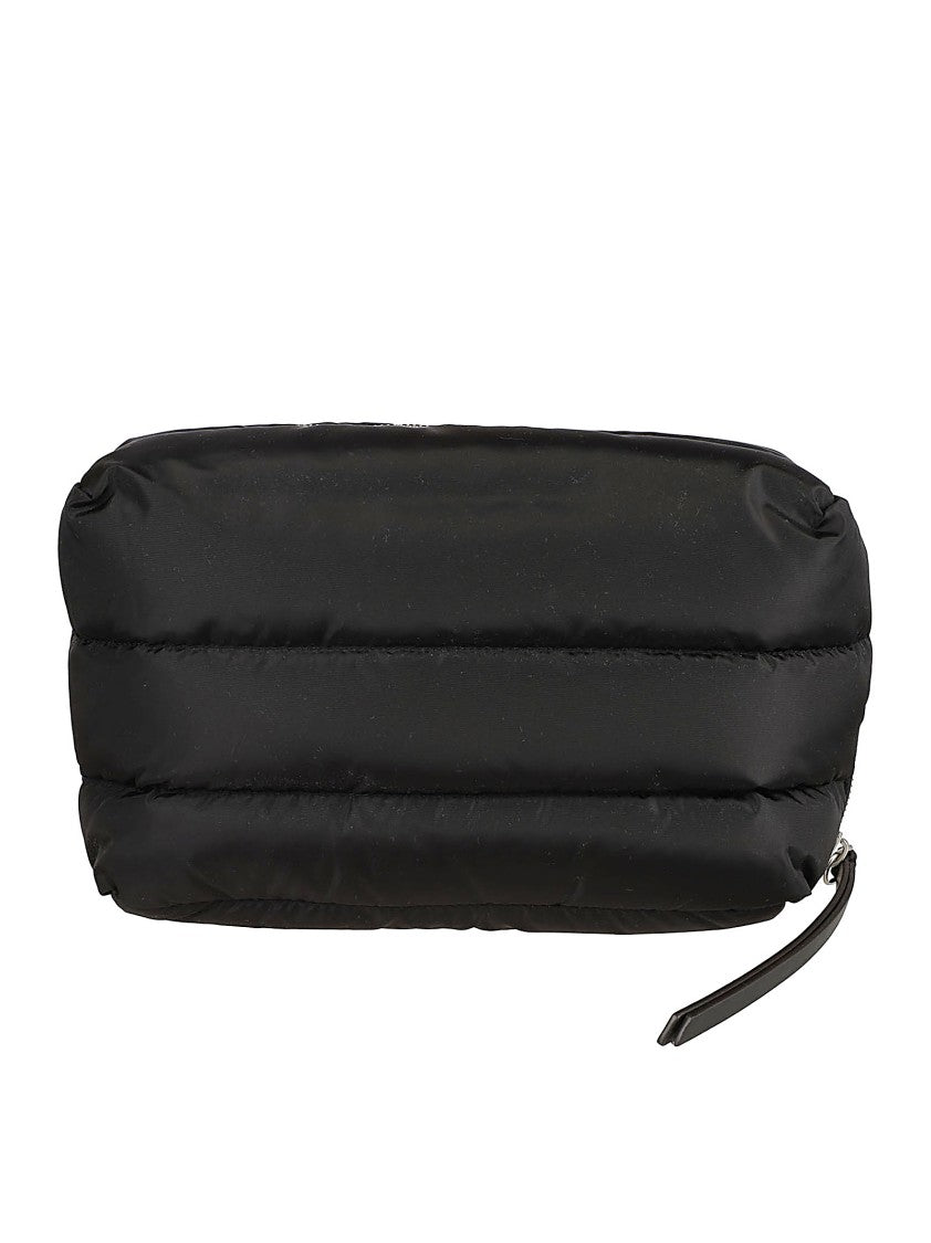 Padded Quilted Nylon Pouch With Zip Closure