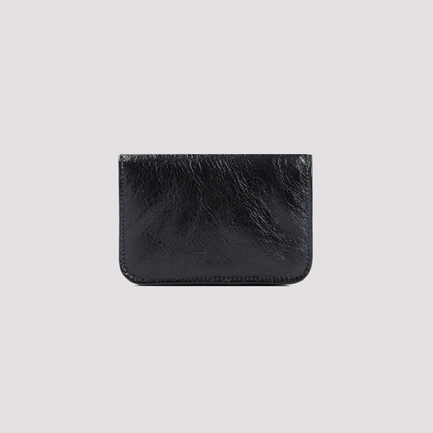 Monaco Fla Ca Hol Black Lamb Leather Credit Card Case