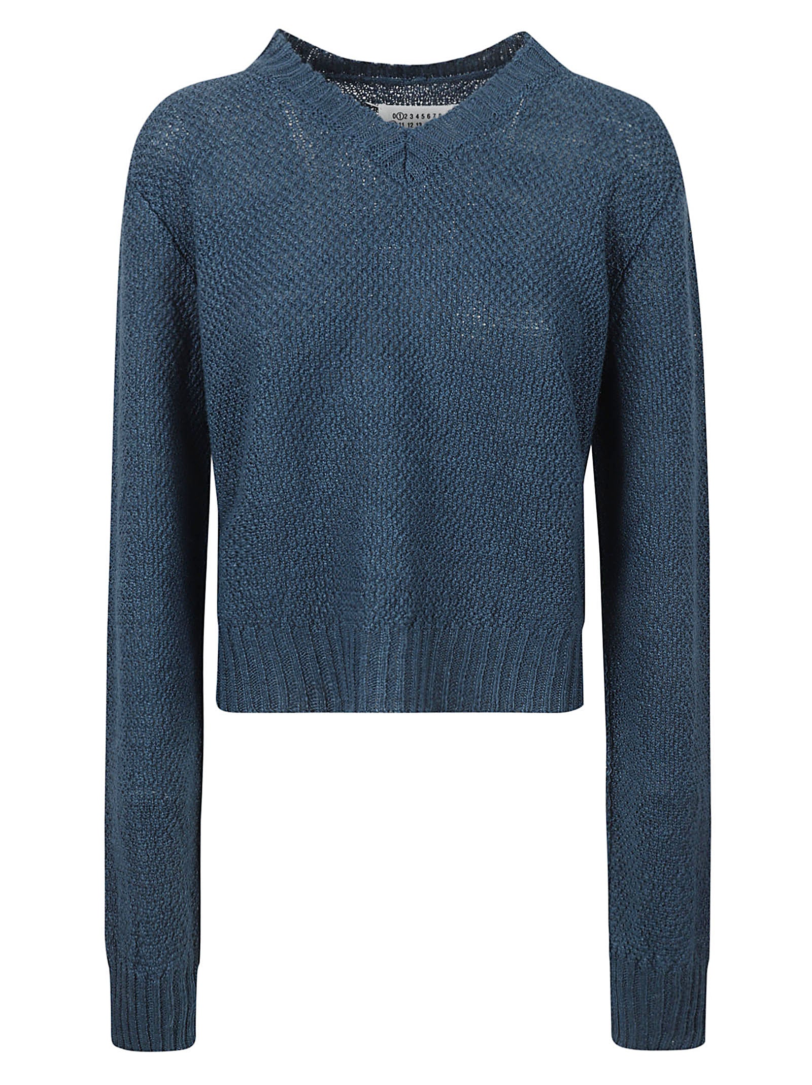 Cropped Textured Knit Sweater