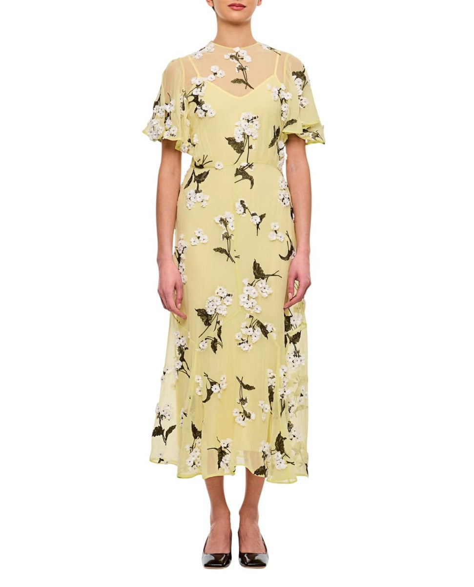 Yellow Midi Cocktail Dress