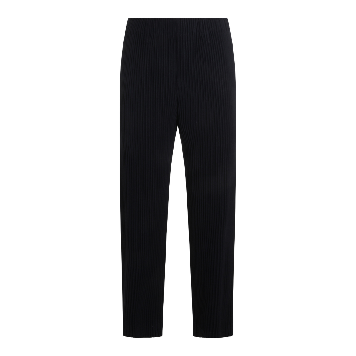 Straight-Leg Trousers with Distinctive Pleated Texture