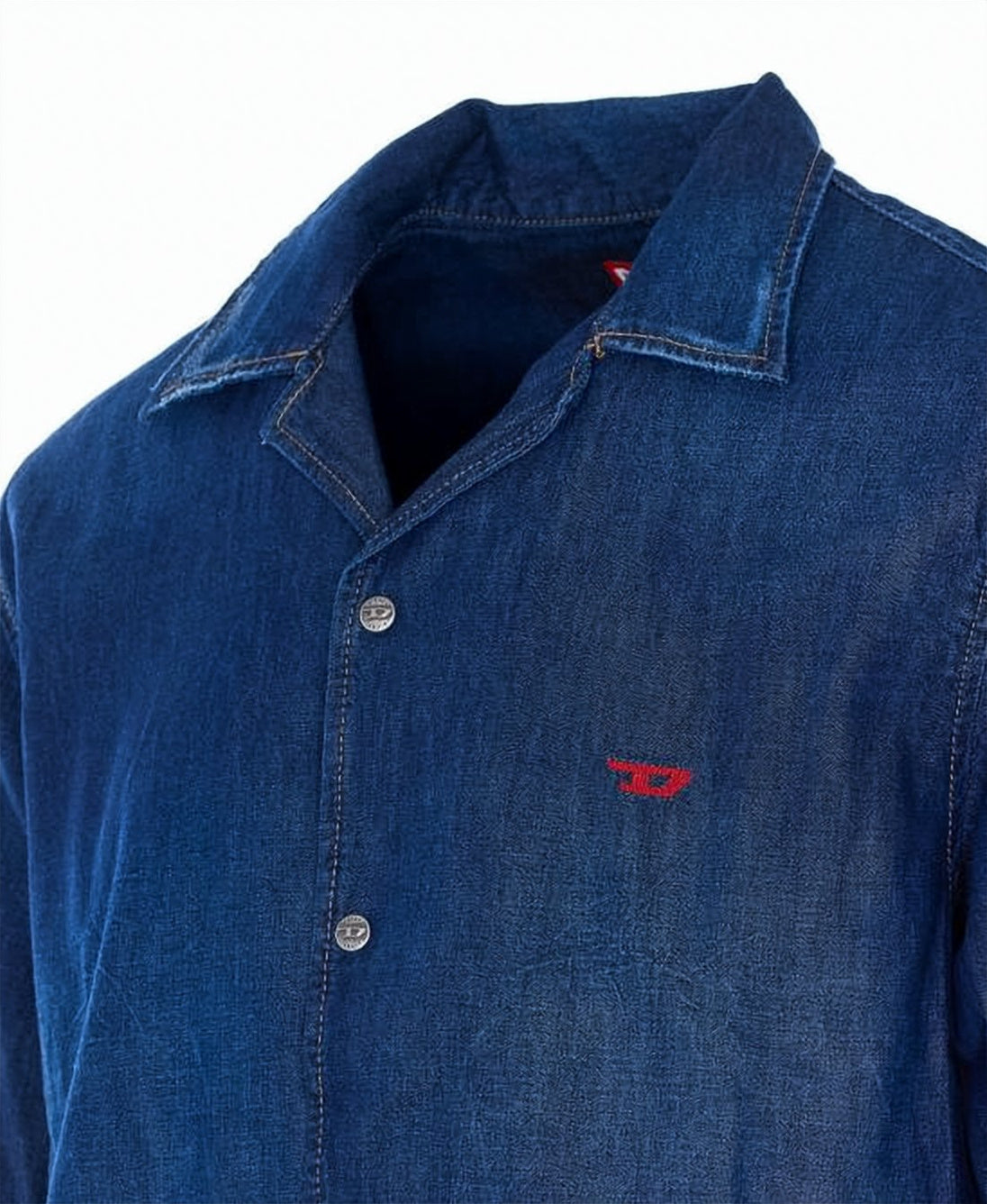 Cotton Short-Sleeve Denim Shirt