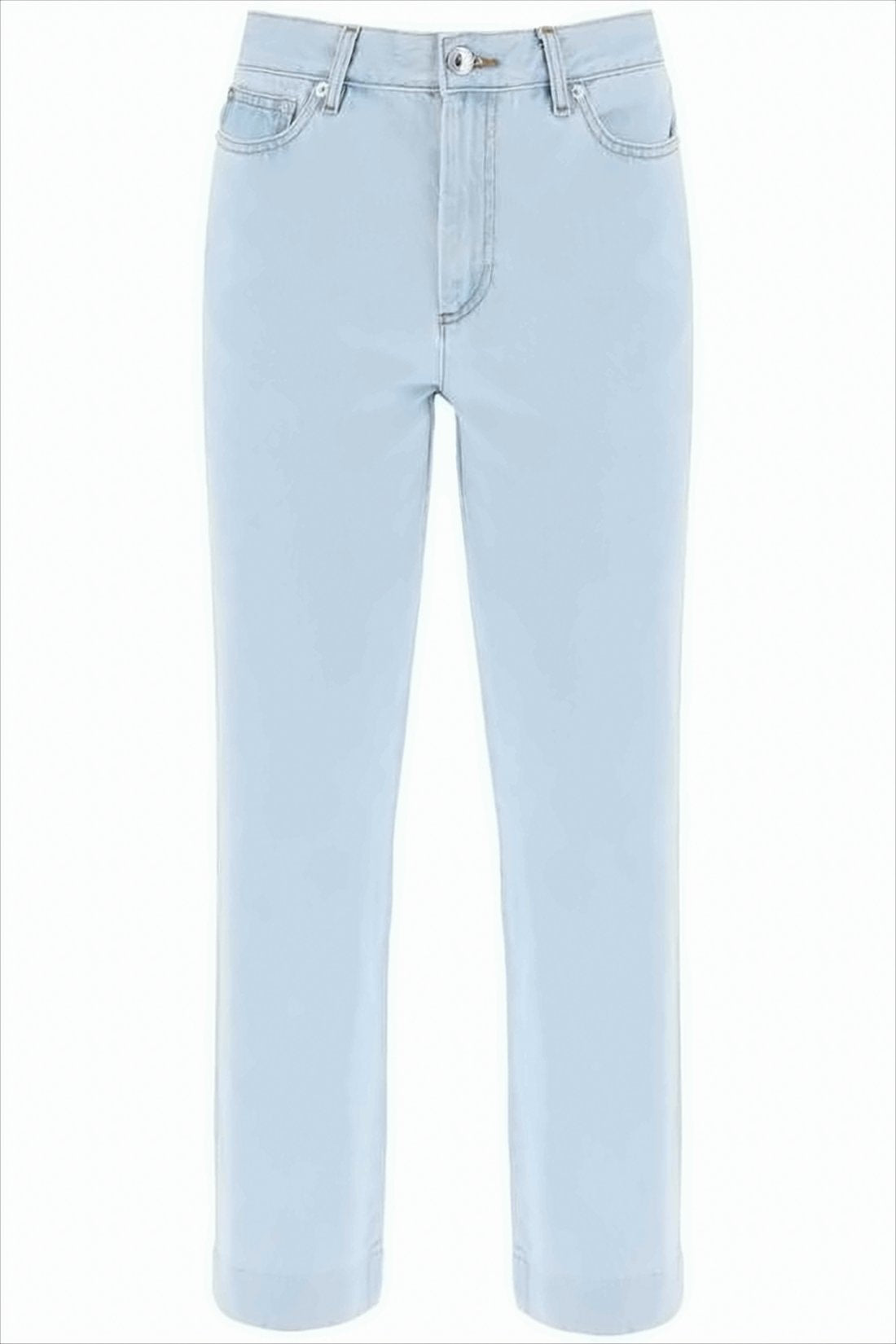 Light-Wash Cropped Denim Pants