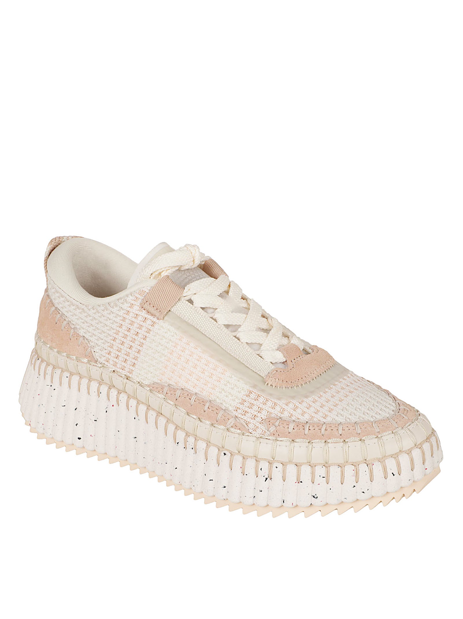 Contrasting Textured Sneakers With Sole