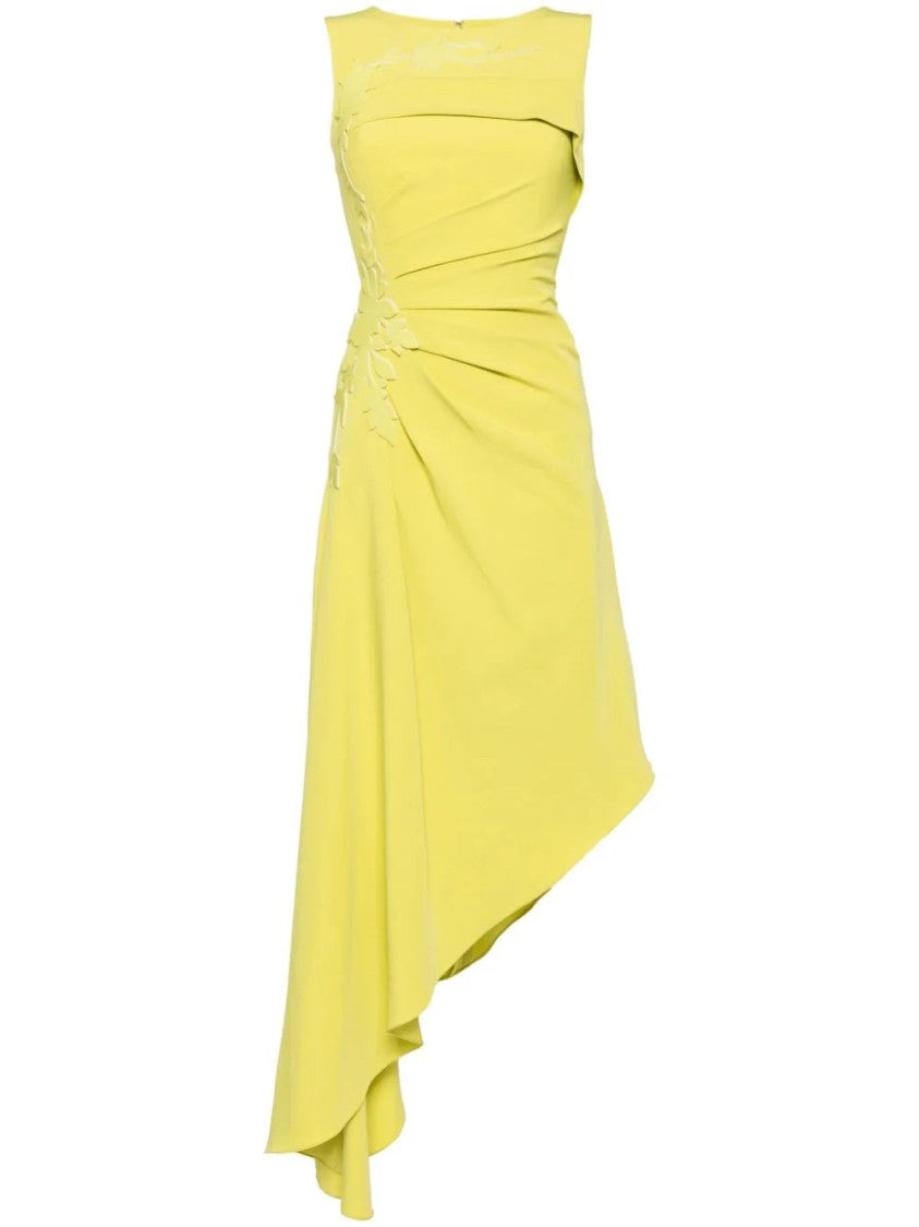 Crepe, High-Low Dress With Matching Embroidery
