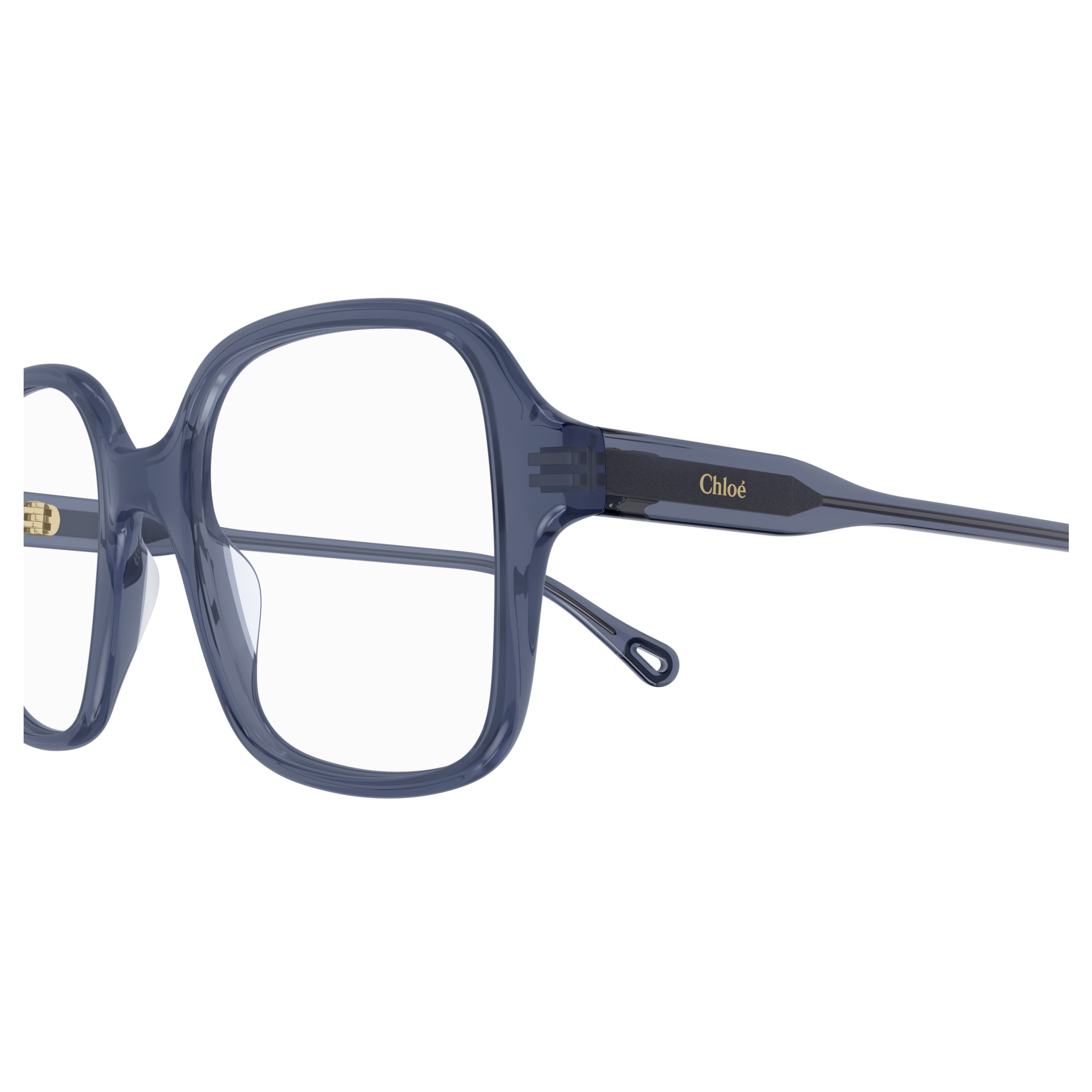 Ch0126o Translucent Deep Blue Oversized Square Eyeglasses
