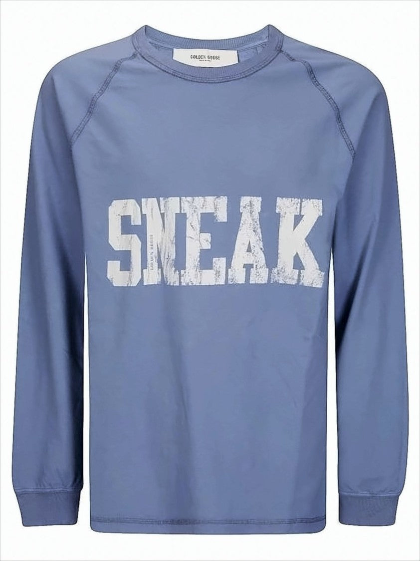 Relaxed Fit Long-Sleeve T-Shirt with Distressed Print