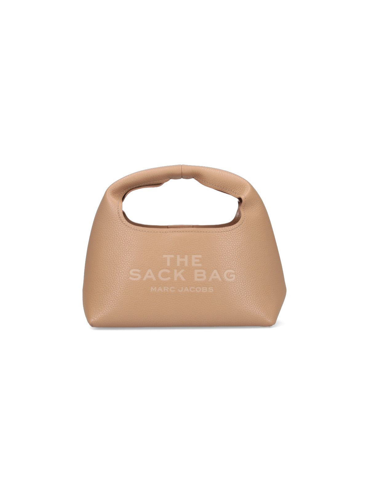 Beige The Sack Hammered Leather Handbag