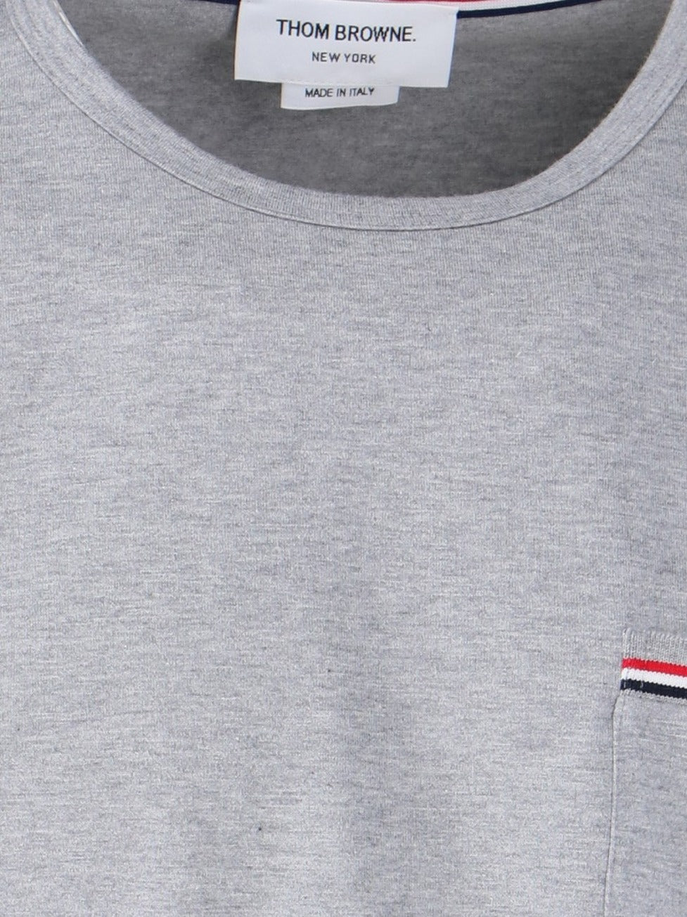 Tricolor Detail T-Shirt – Grey