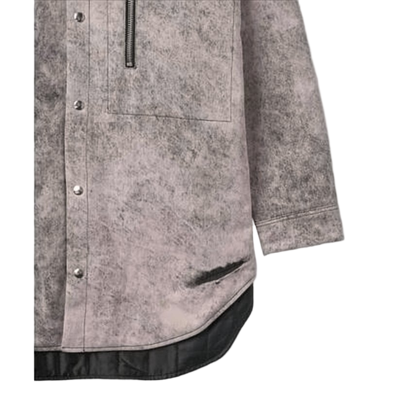 Textured Cotton Jacket with Snap Closure