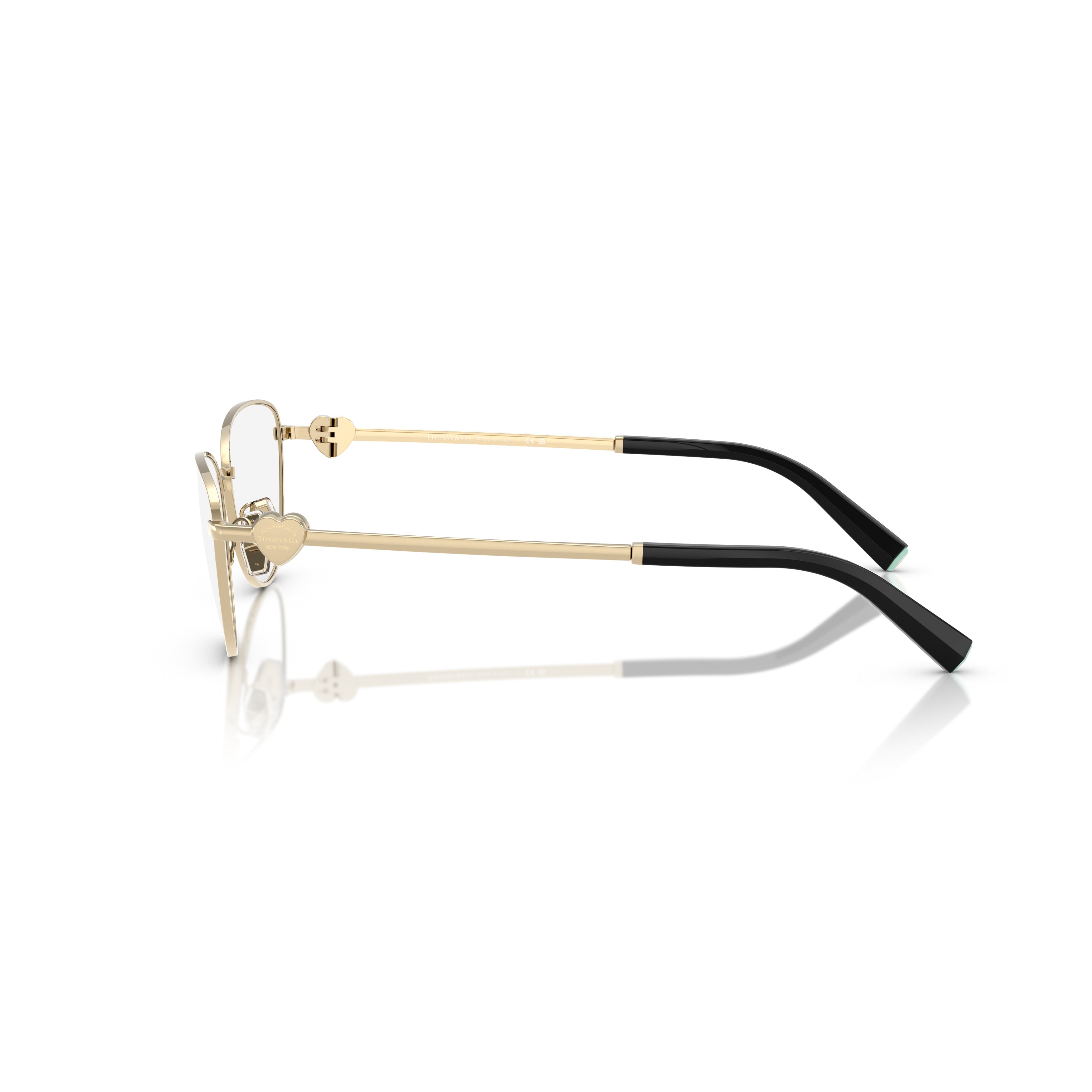 Gold-Toned Cat-Eye Eyeglasses With Heart Accents