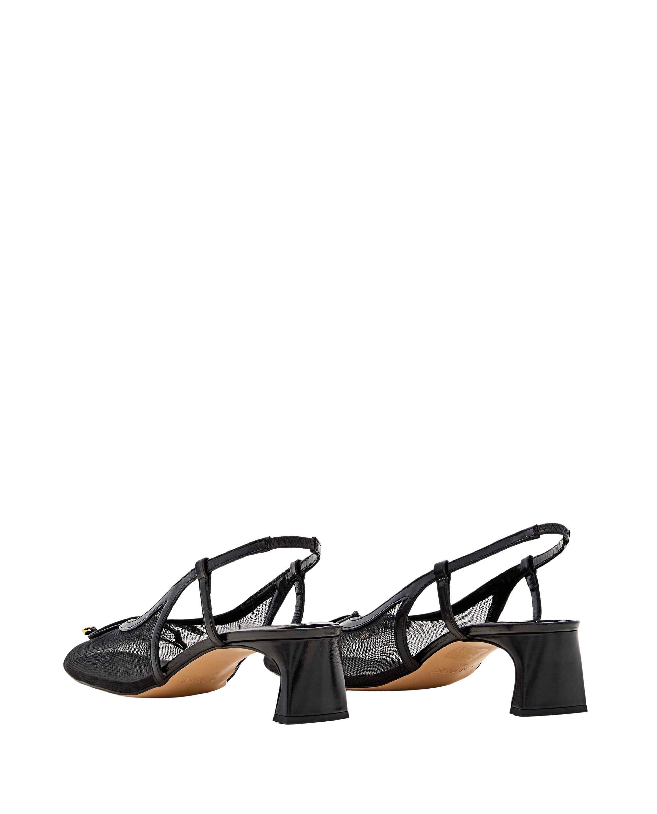 Modern Mesh Slingback Shoes With Bow Detail