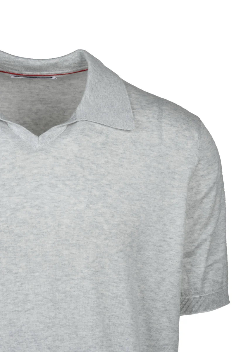 Knit Polo Shirt - Light Grey