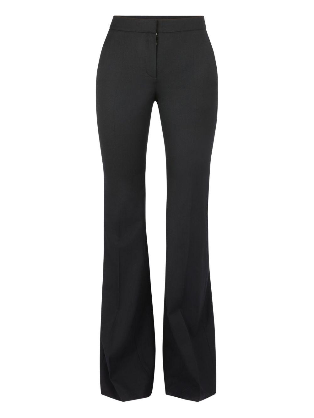High-Waist Black Trousers With Flared Hem