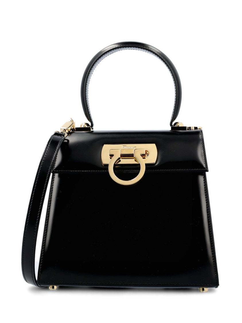 Structured Smooth Leather Shoulder Bag