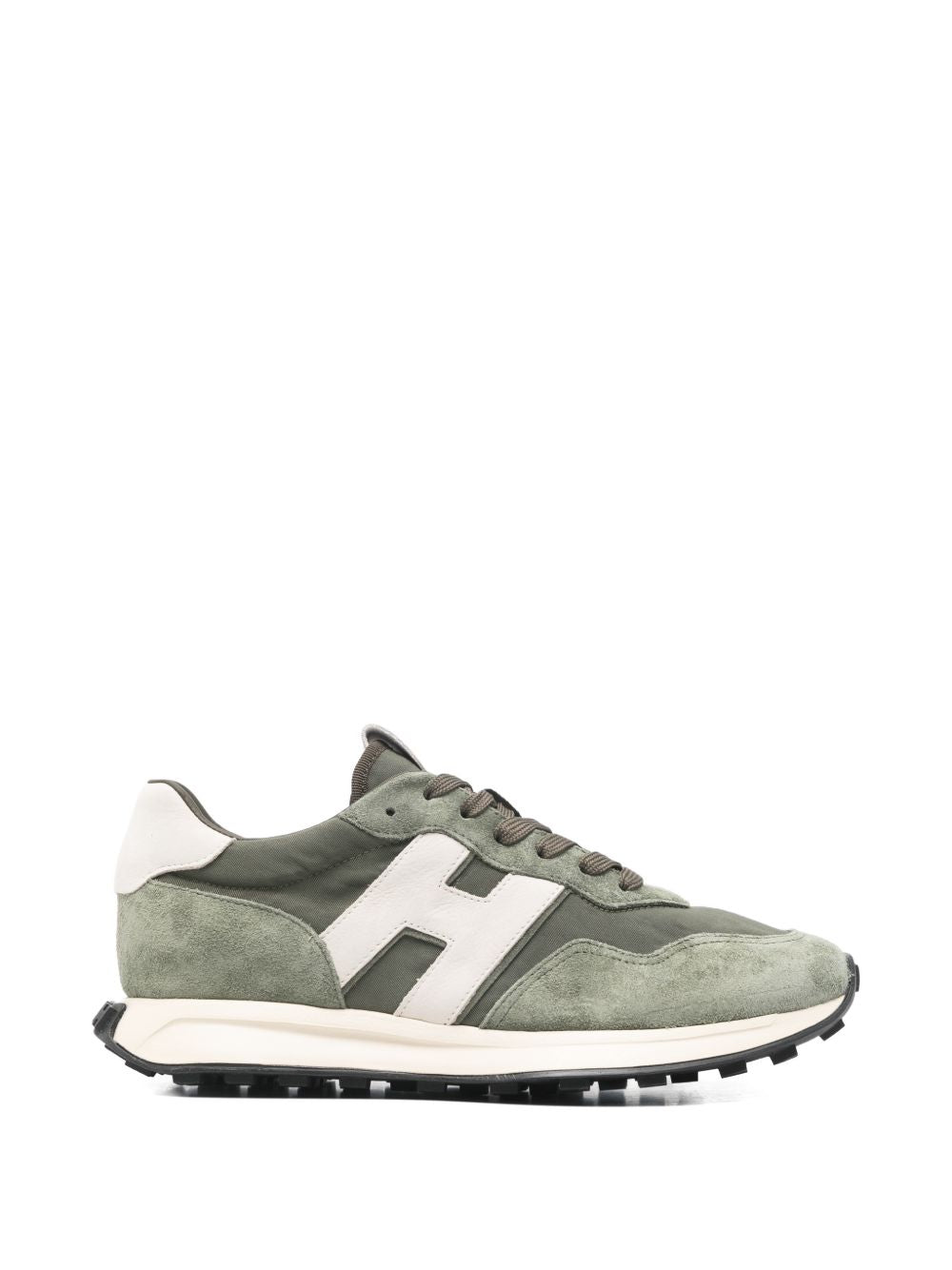 Muted Green Sneakers With Silk