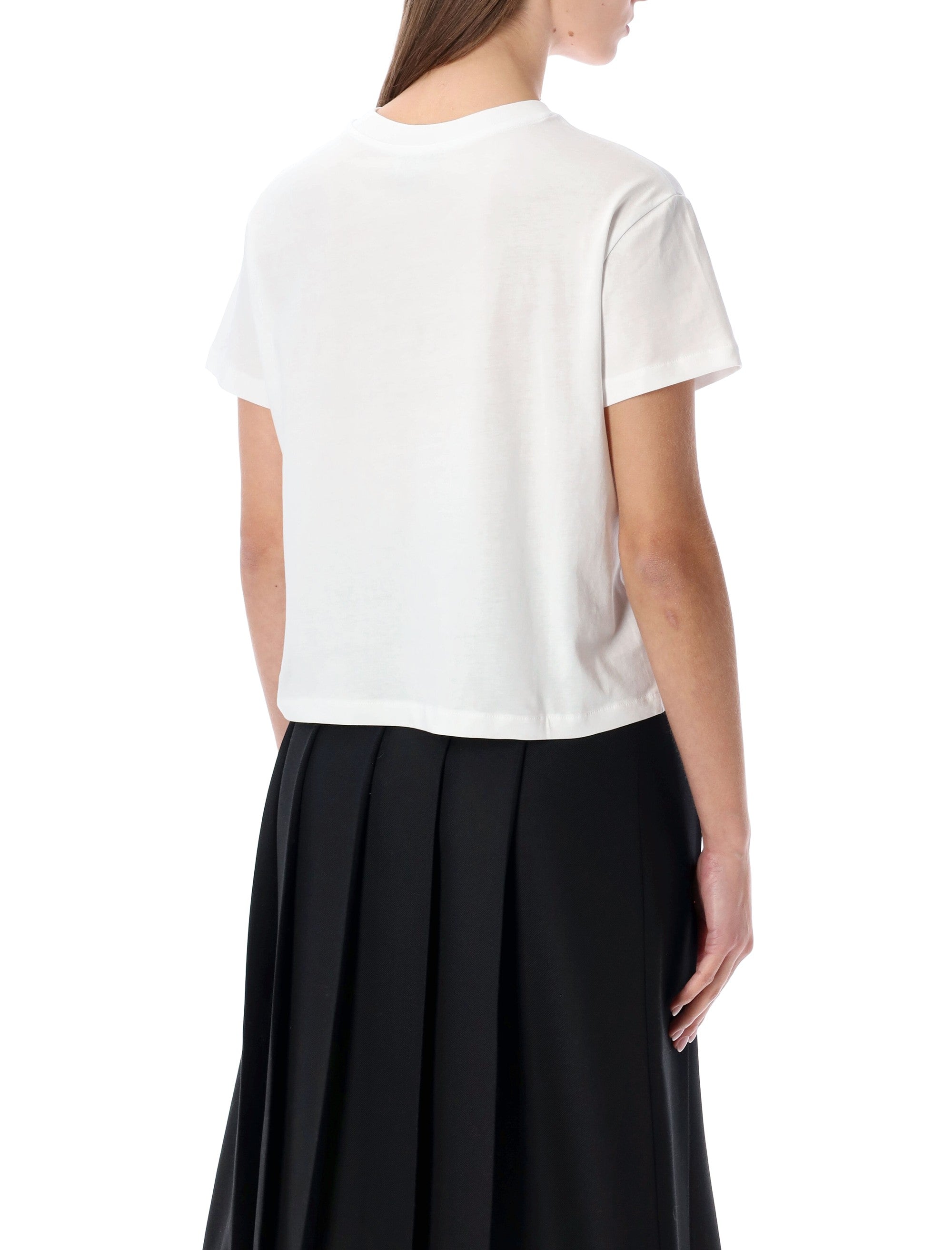 Boxy Fit Organic Cotton T-Shirt with Ribbed Neckline