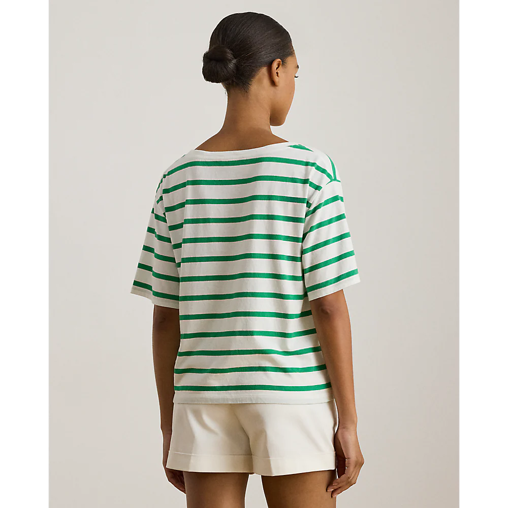White Green Vauden Cotton Jersey Tshirt