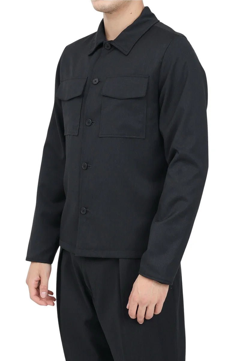 Wool Stretch Shirt - Grey