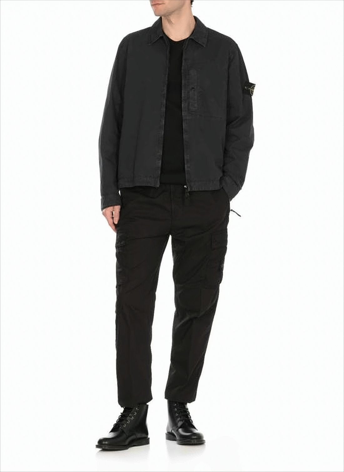 Boxy Long-Sleeve Shirt with Front Zipper