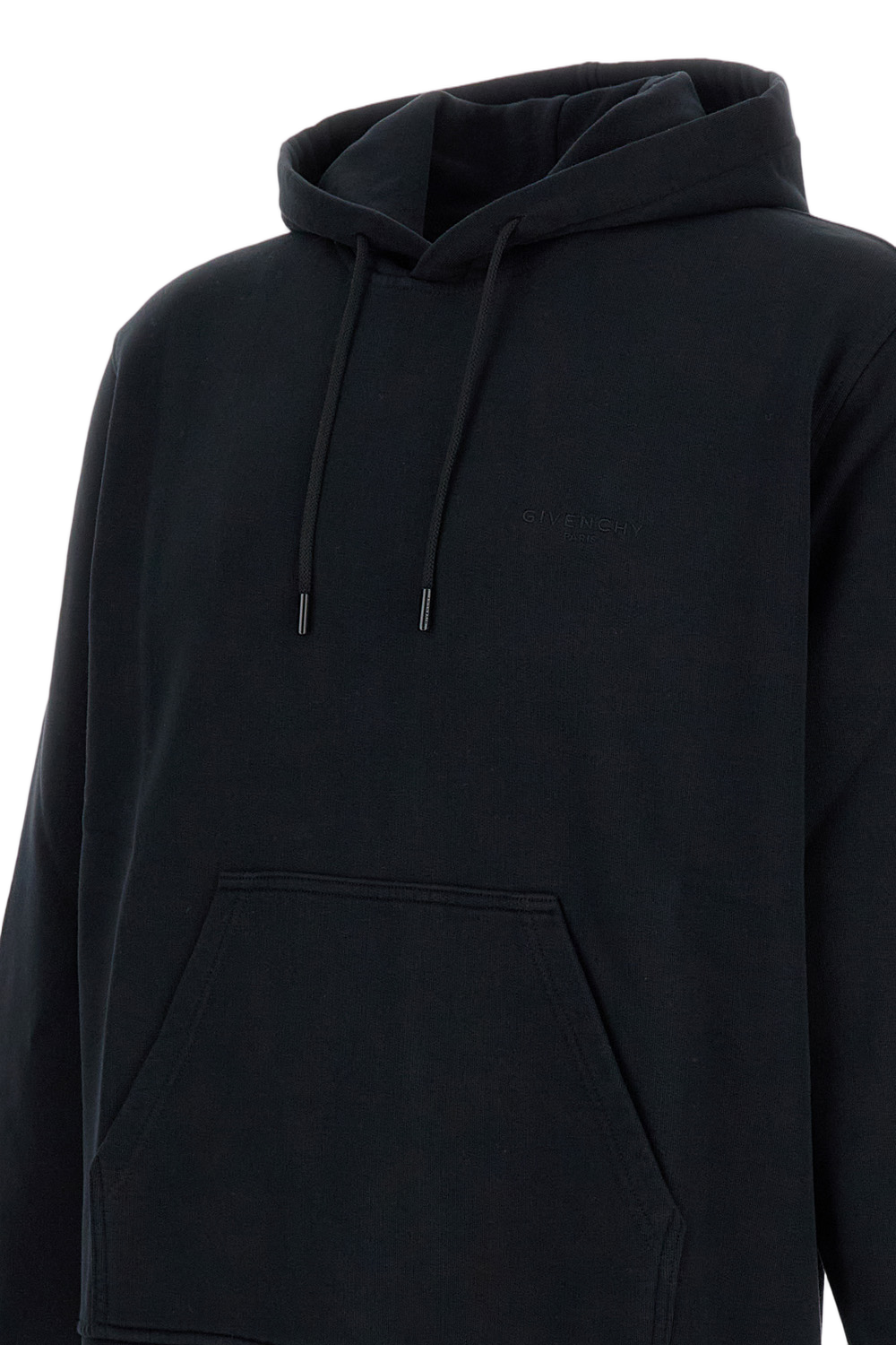 Distinctive Black Hoodie With Iconic Print