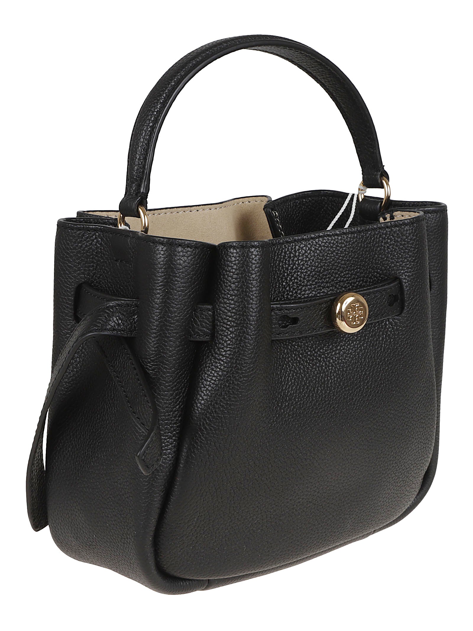 Textured Black Leather Shoulder Bag