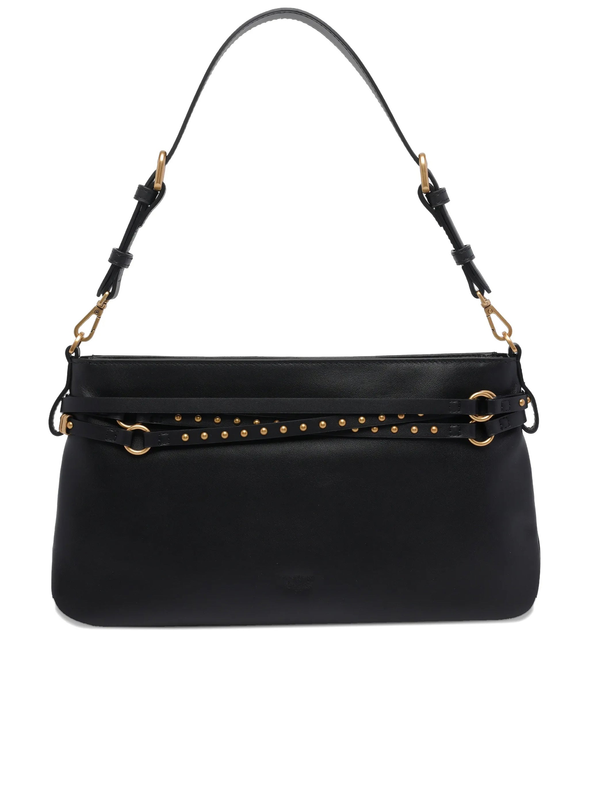 Black Mini Structured Leather Shoulder Bag
