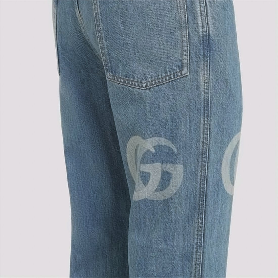 Classic Straight-Leg Blue Denim Pants