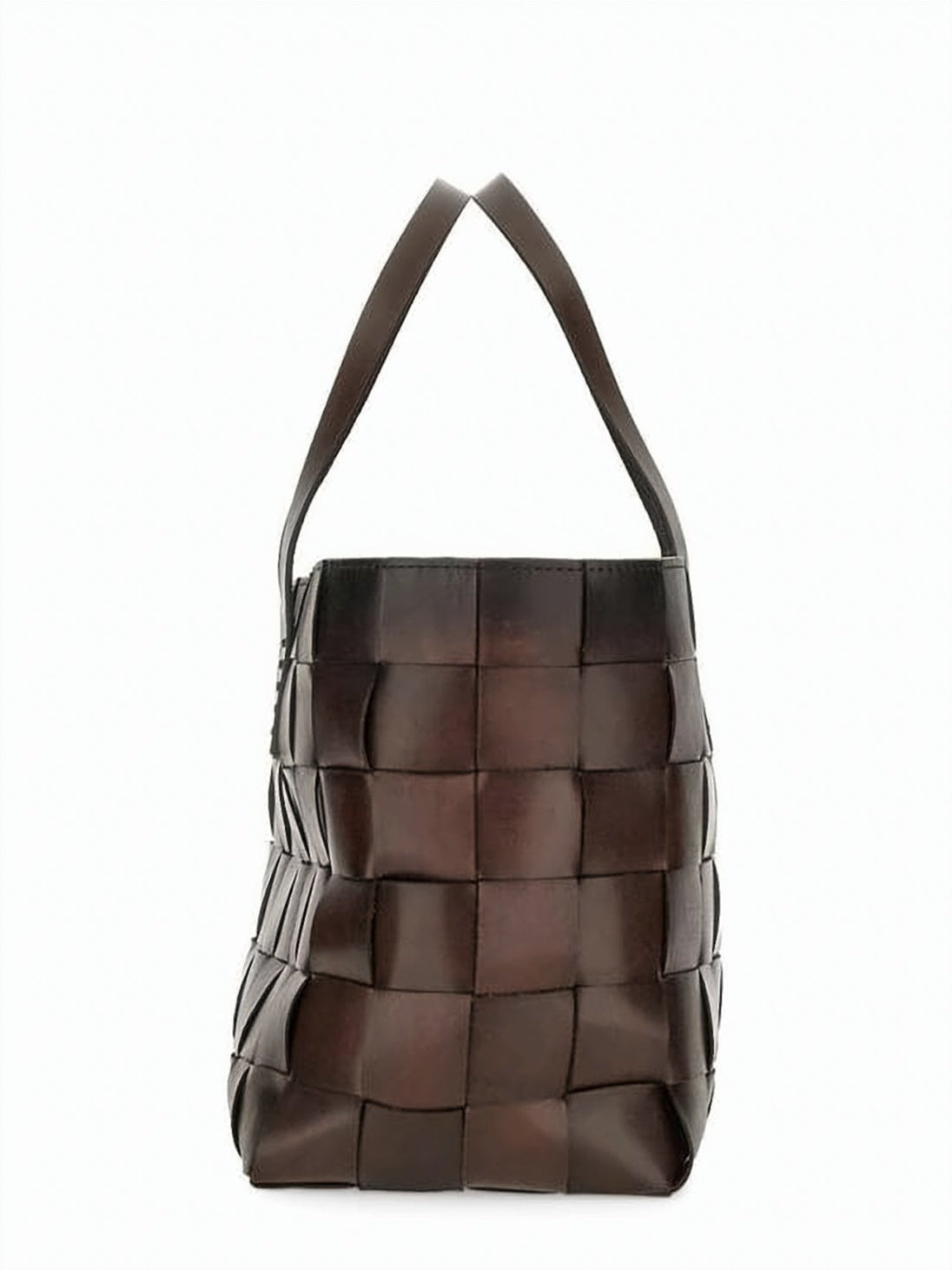 Textured Woven Leather Shoulder Bag