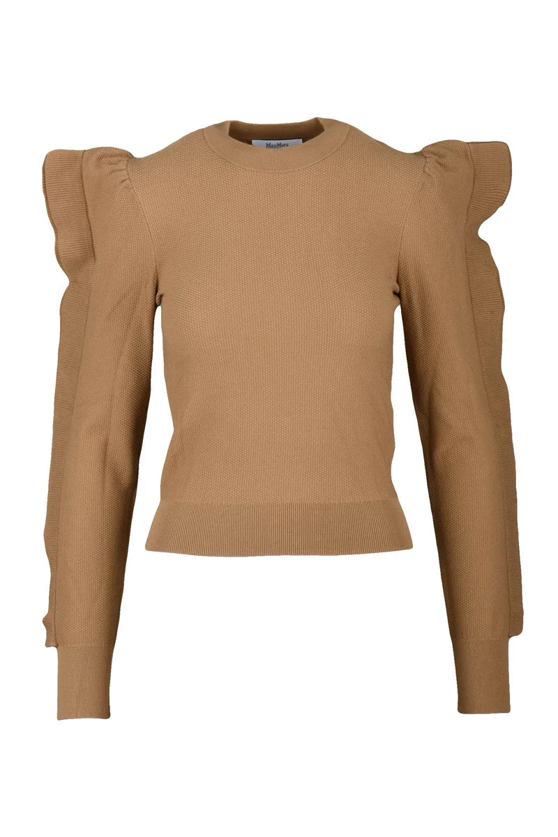 Max Piquet Viscose Polyester Top - Beige