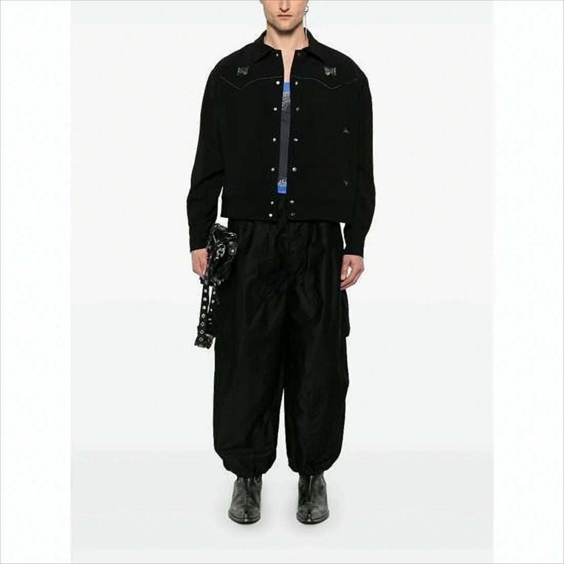 Casual Black Jacket with Classic Collar