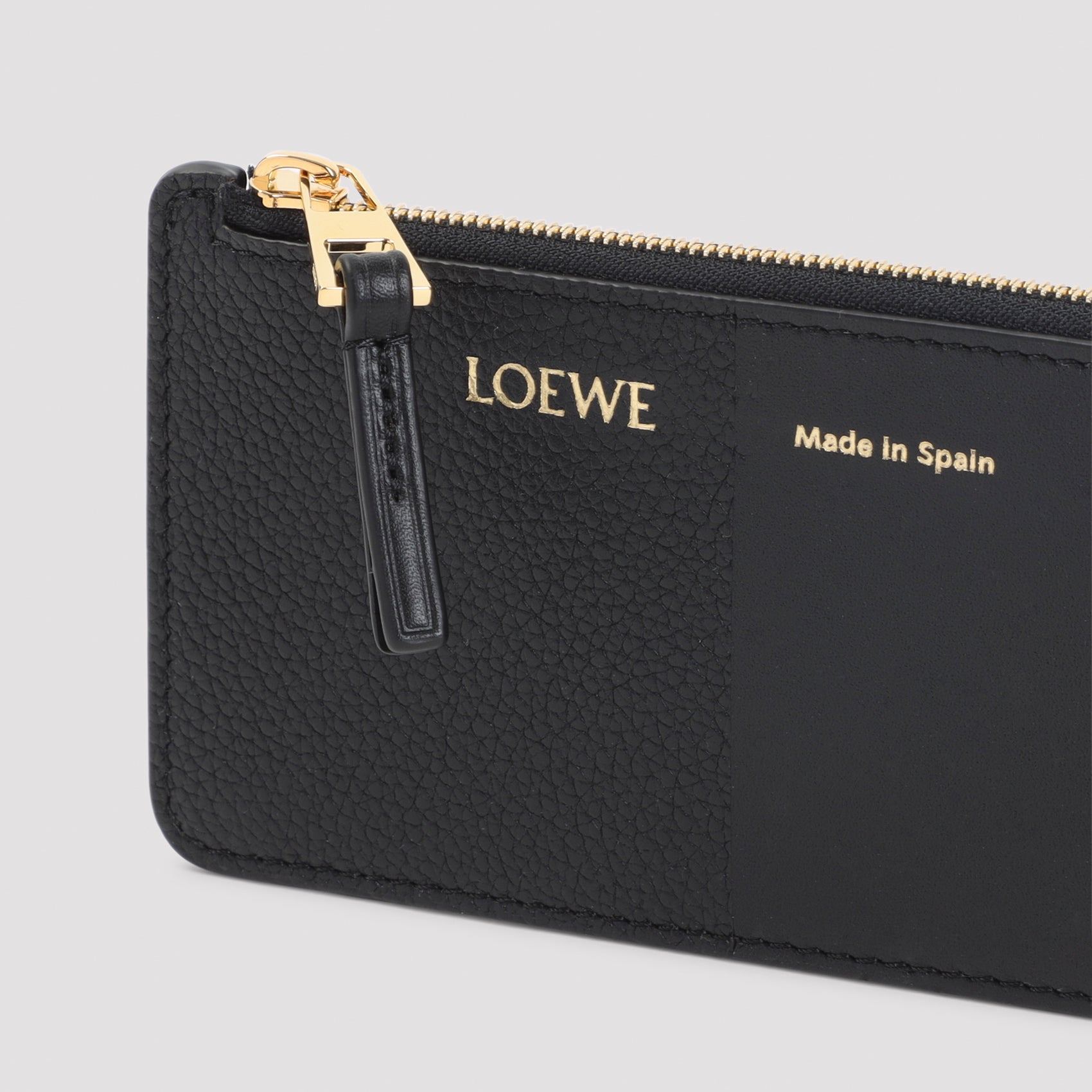 Textured Black Calfskin Leather Wallet