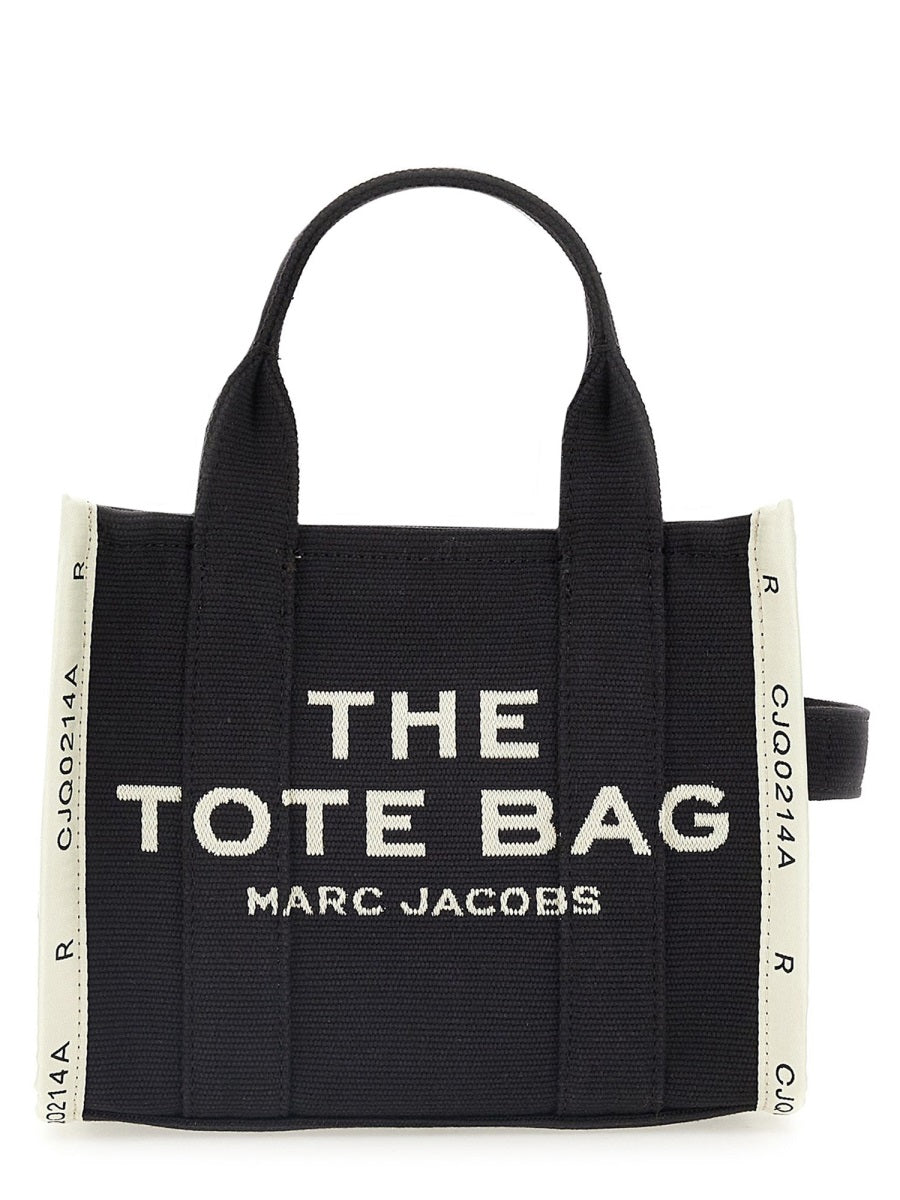 Black Cotton Blend Small Logo Tote Bag