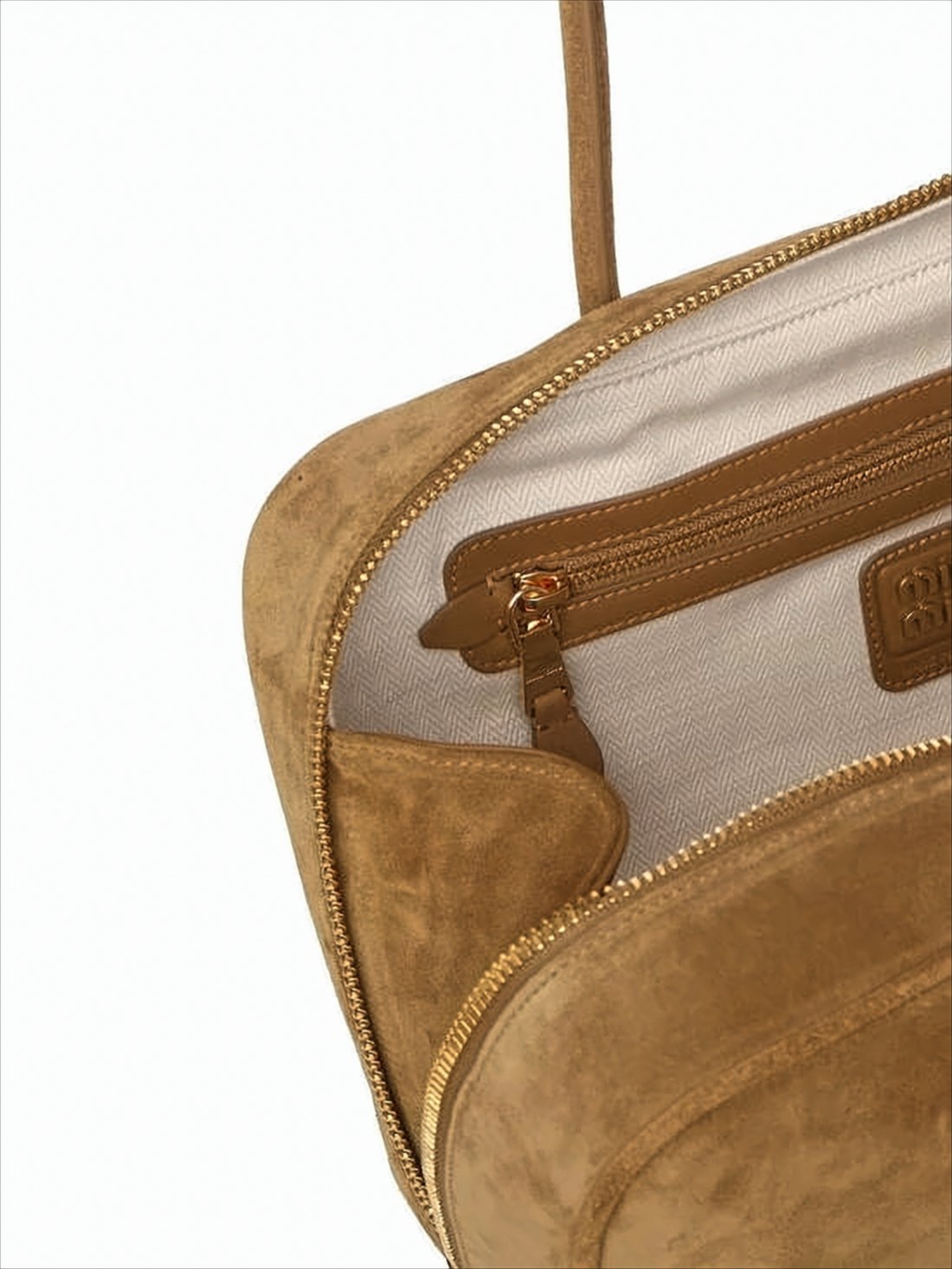 Rectangular Brown Suede Calf Leather Tote