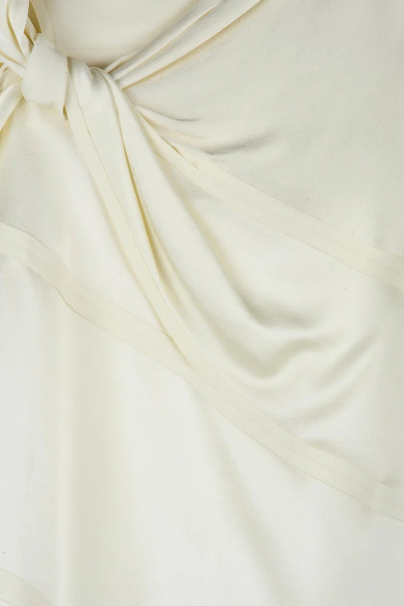 Acetate and Viscose Top - Cream