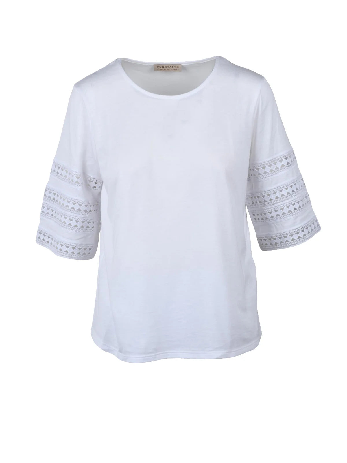 White Cotton Women T-shirt