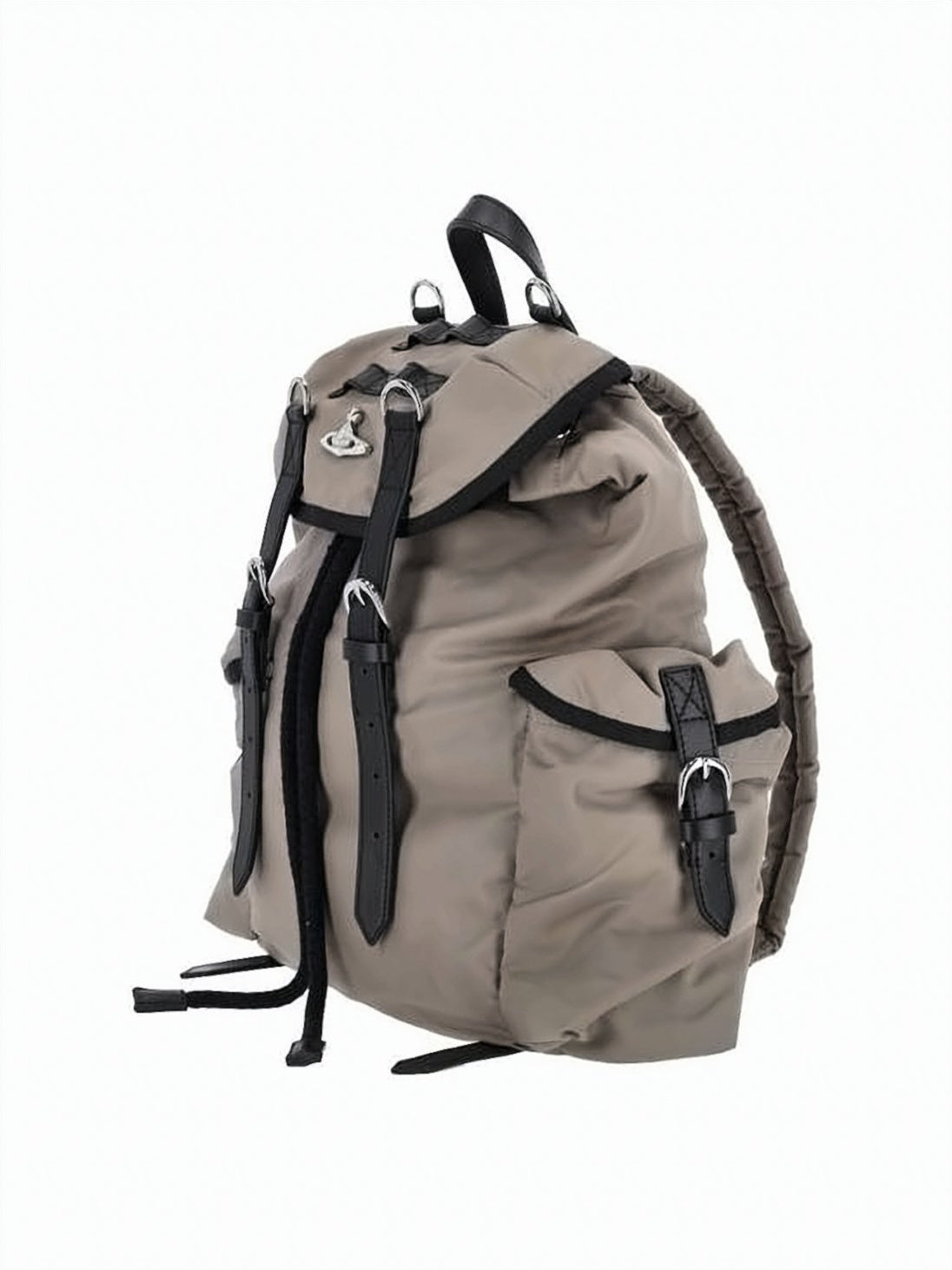Functional Black Canvas Backpack with Flap Top