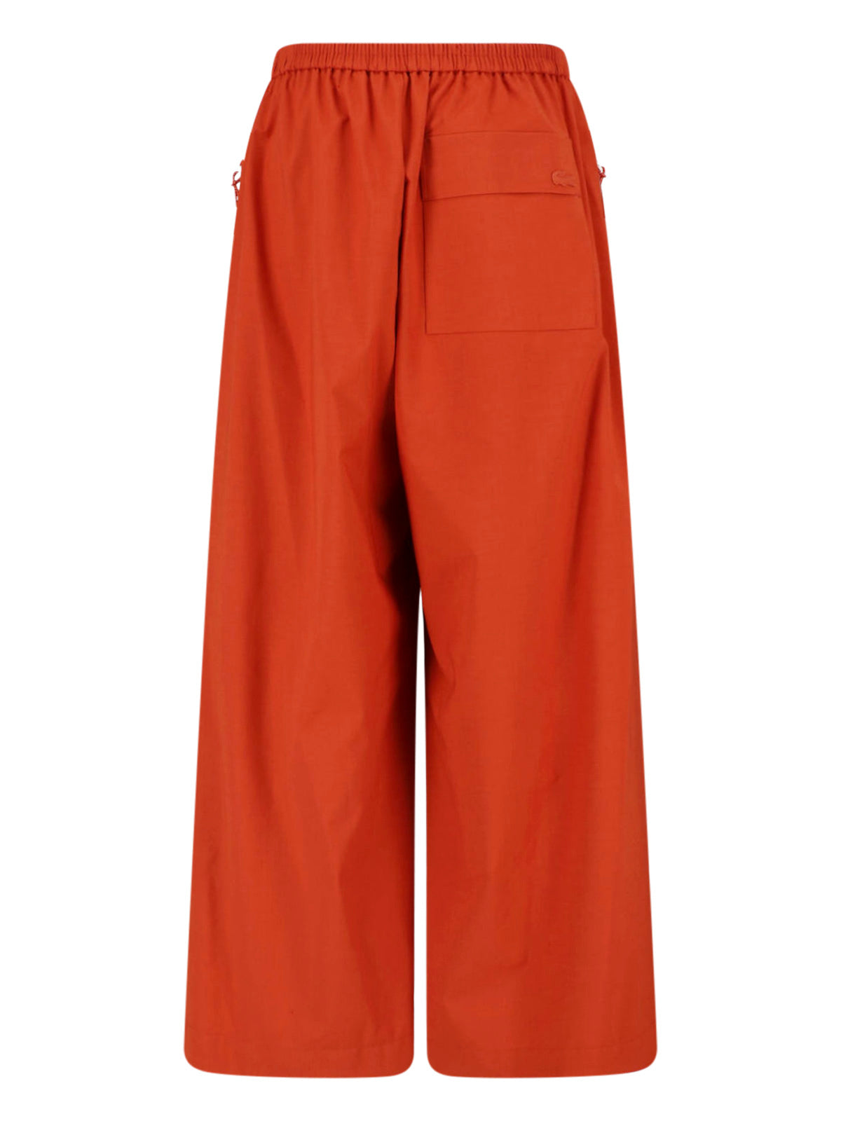 Orange Wide-Leg Taffeta Elastic Trousers