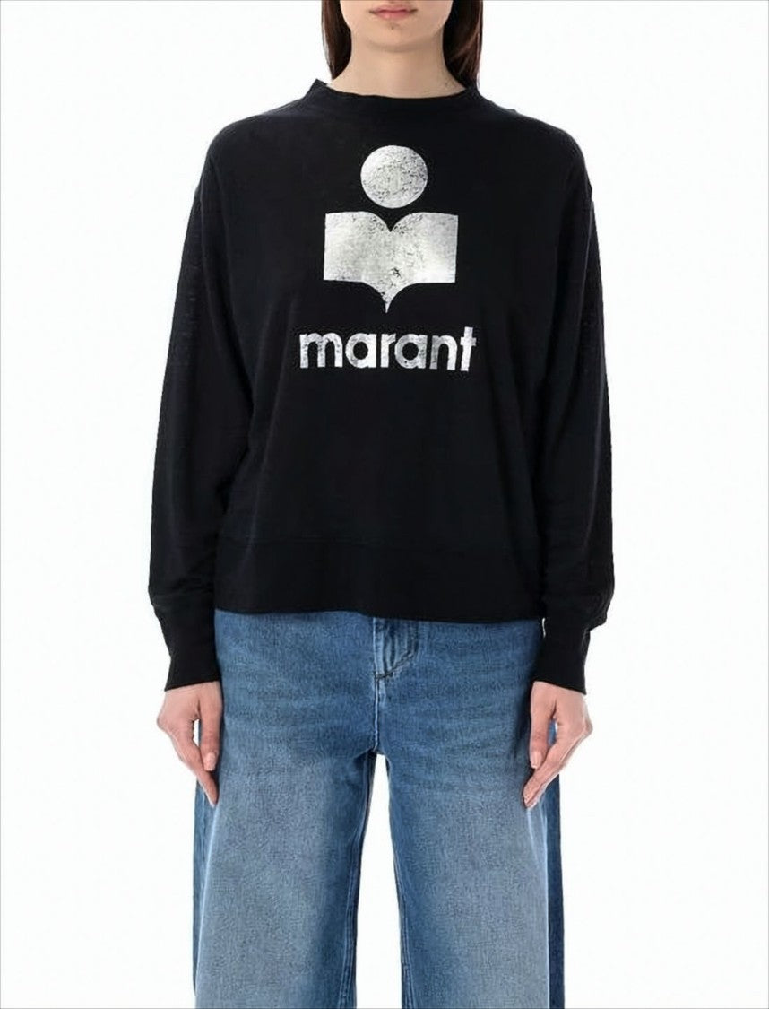 Relaxed Fit Long-Sleeve Linen Top