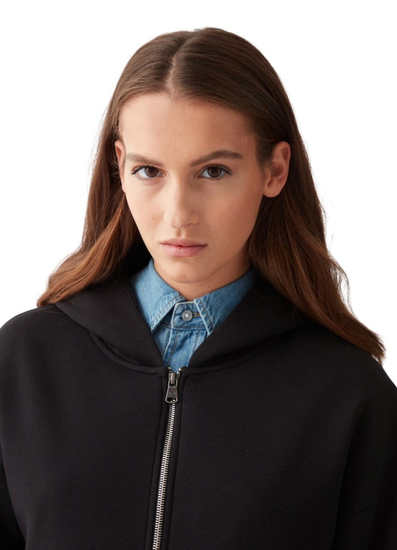 Oversized Hooded Sweatshirt With Glittered Logo