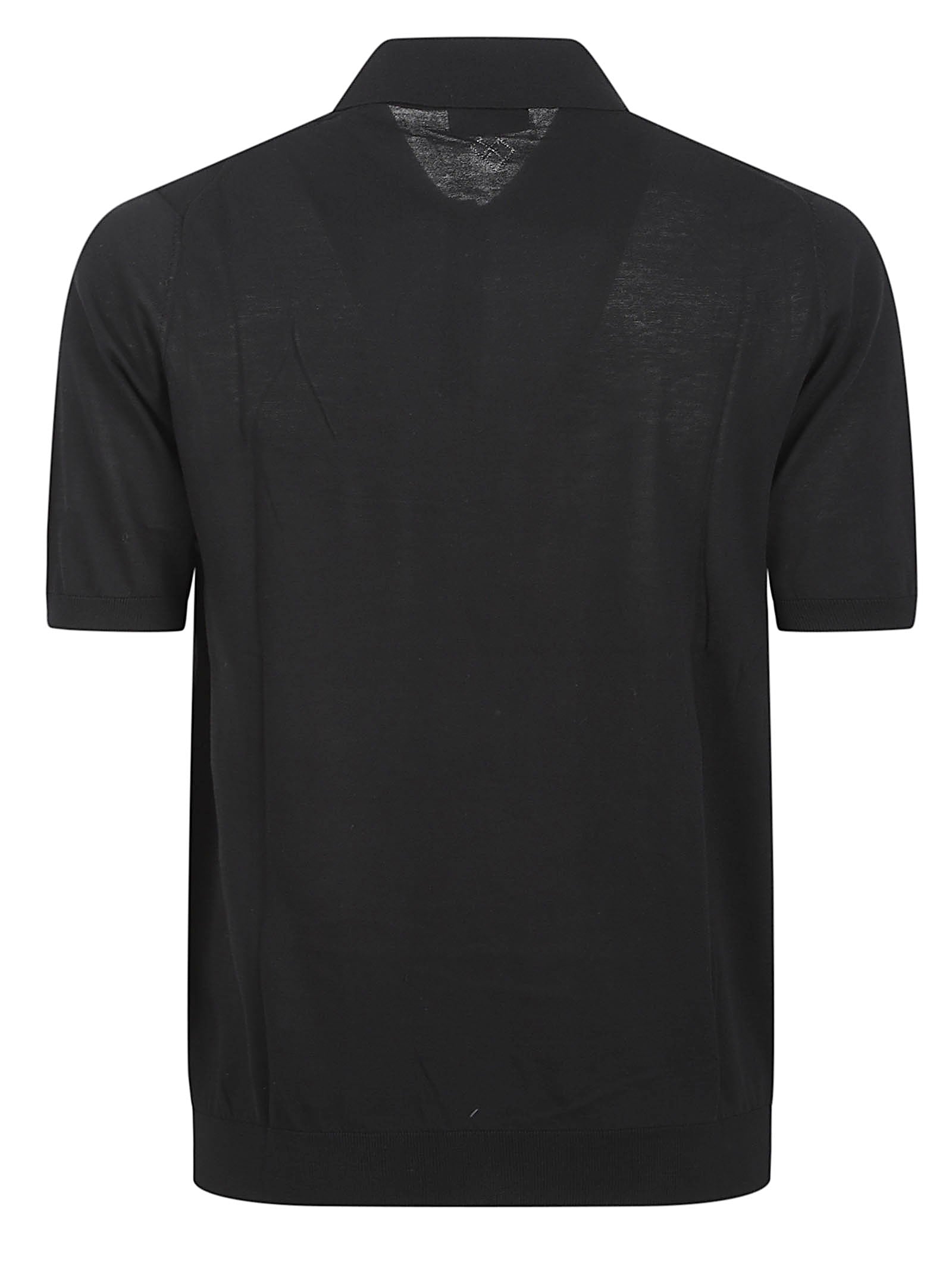 Short-Sleeve Polo Shirt with Buttoned Placket